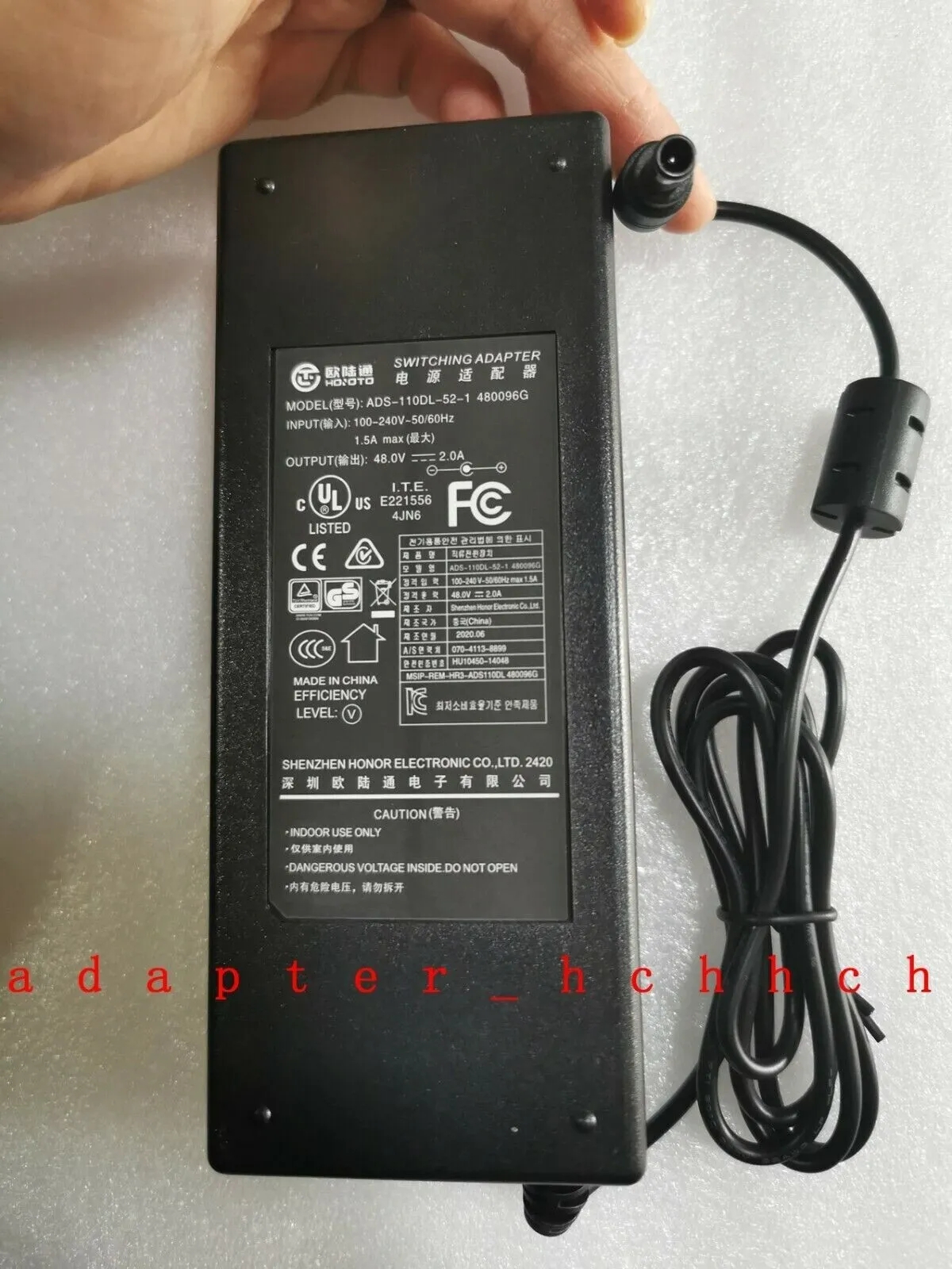 *Brand NEW*Original Hoioto 48V 2.0A AC/DC Adapter ADS-110DL-52-1 480096G Dahua Power Su